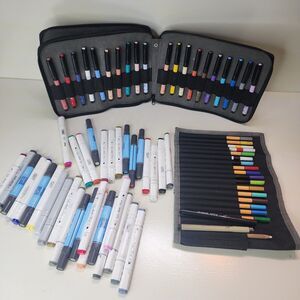 +80 Artist Loft, Faber Castell, Master's Touch, Copic, Stabilo, Markers Dual Tip